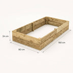 Hochbeet aus Holz 24 x 80 × 160 cm