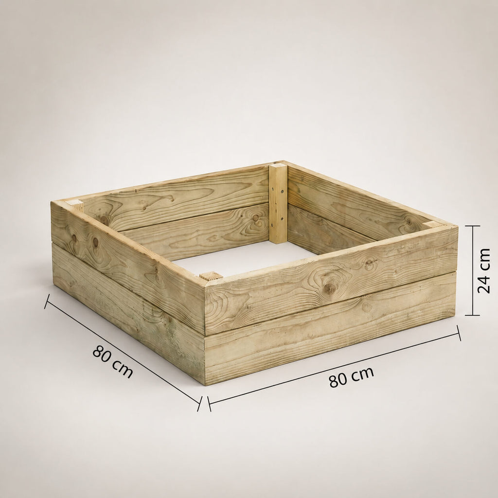 Hochbeet aus Holz 24 x 80 × 80 cm