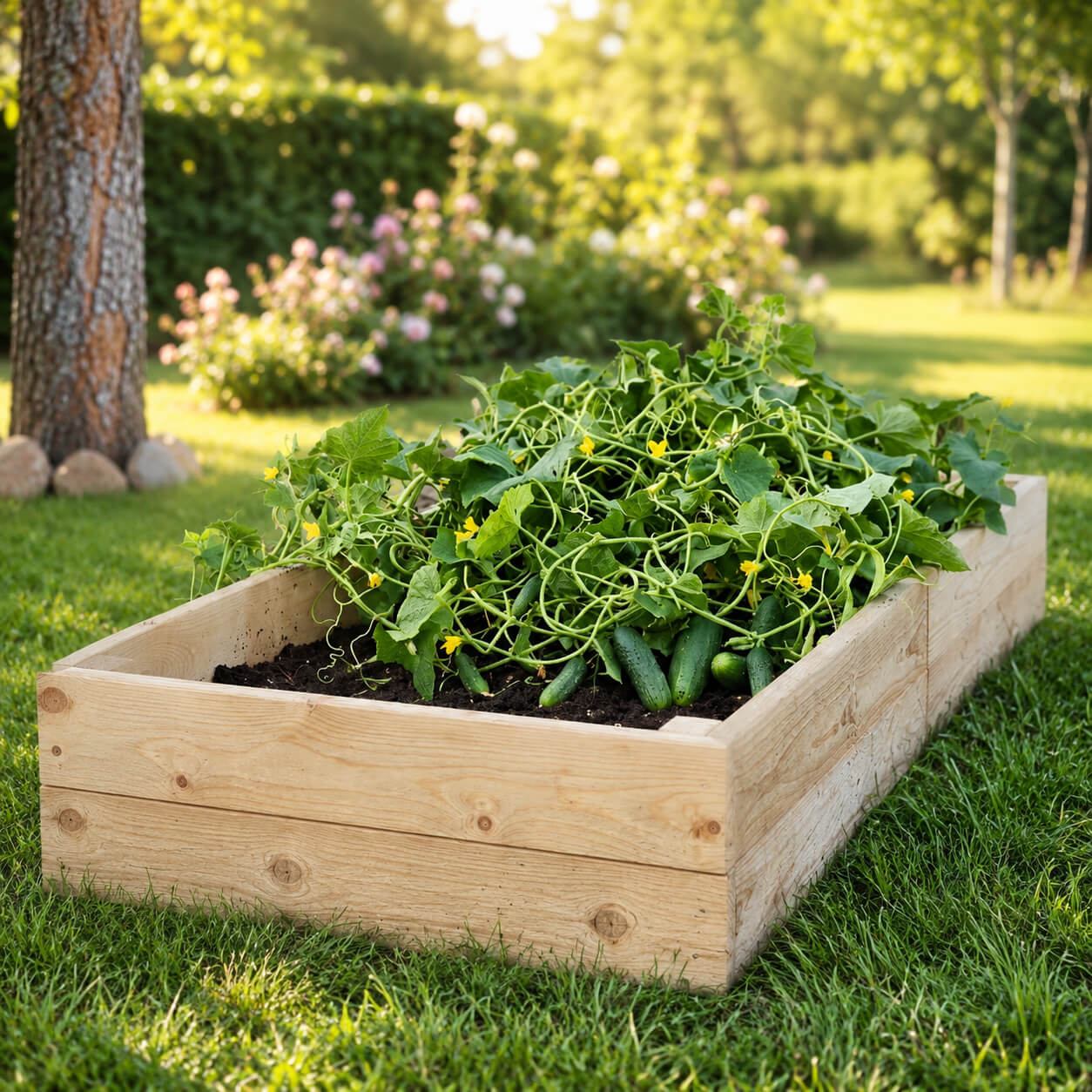 Hochbeet aus Holz 24 x 80 × 80 cm