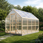 Gewächshaus aus Holz mit Polycarbonat | 2,6 m Breite