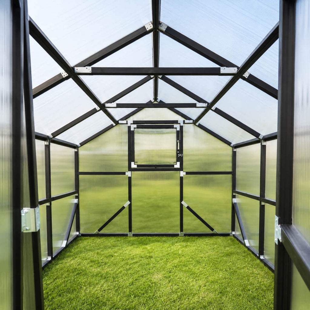 Gewächshaus aus Holz mit Polycarbonat | 2,6 m Breite