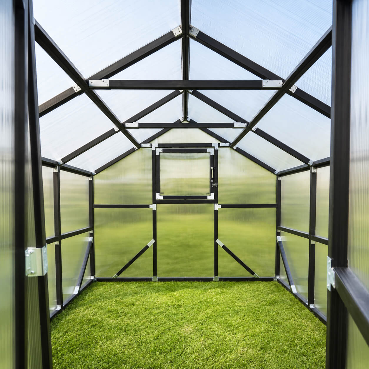 Gewächshaus aus Holz mit Polycarbonat | 2,6 m Breite