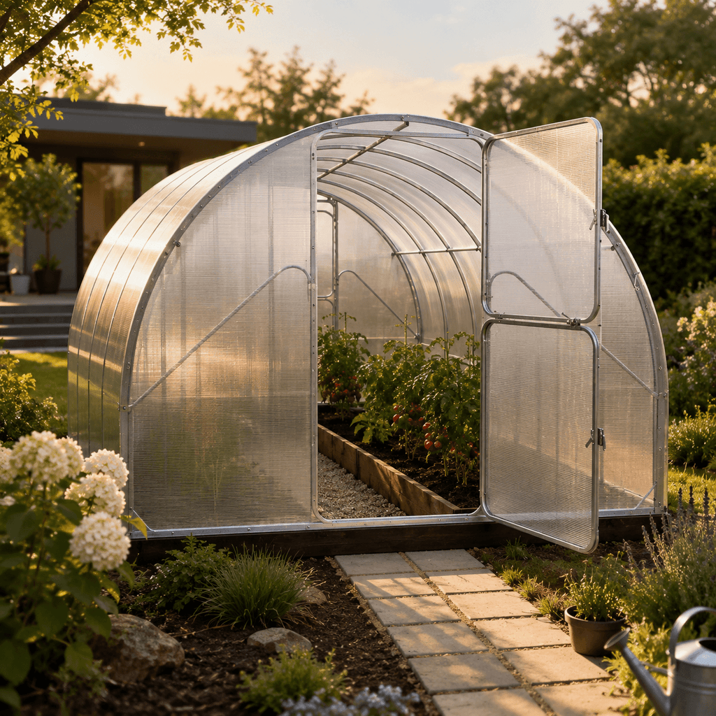 Gewächshaus aus Polycarbonat mit Stahlrahmen | 3 m Breite