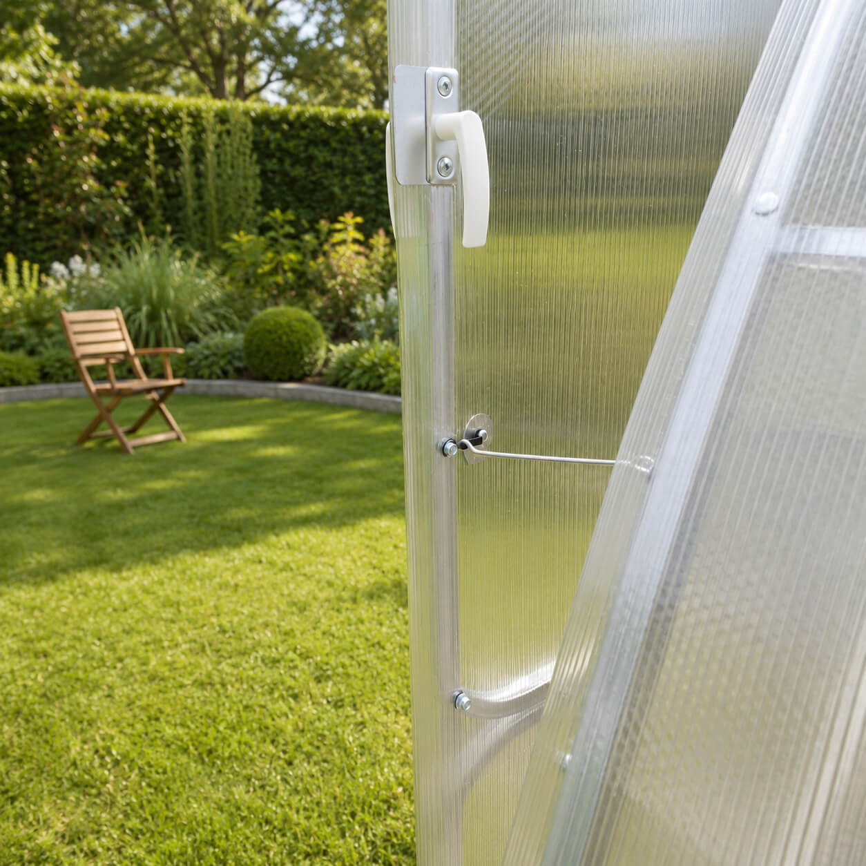 Gewächshaus aus Polycarbonat mit Stahlrahmen | 4 m Breite