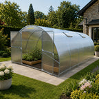 Gewächshaus aus Polycarbonat mit Stahlrahmen | 4 m Breite
