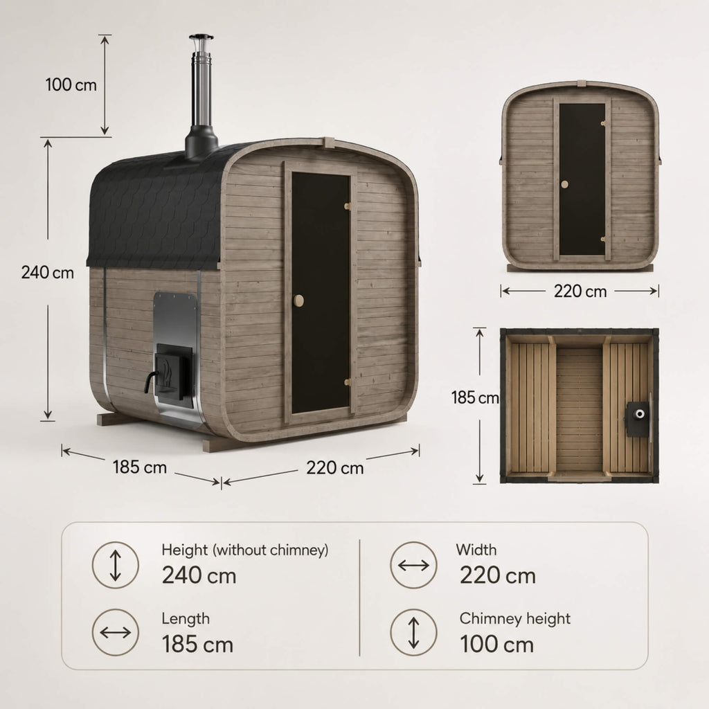 Mini-Quadro-Sauna 1,8 m