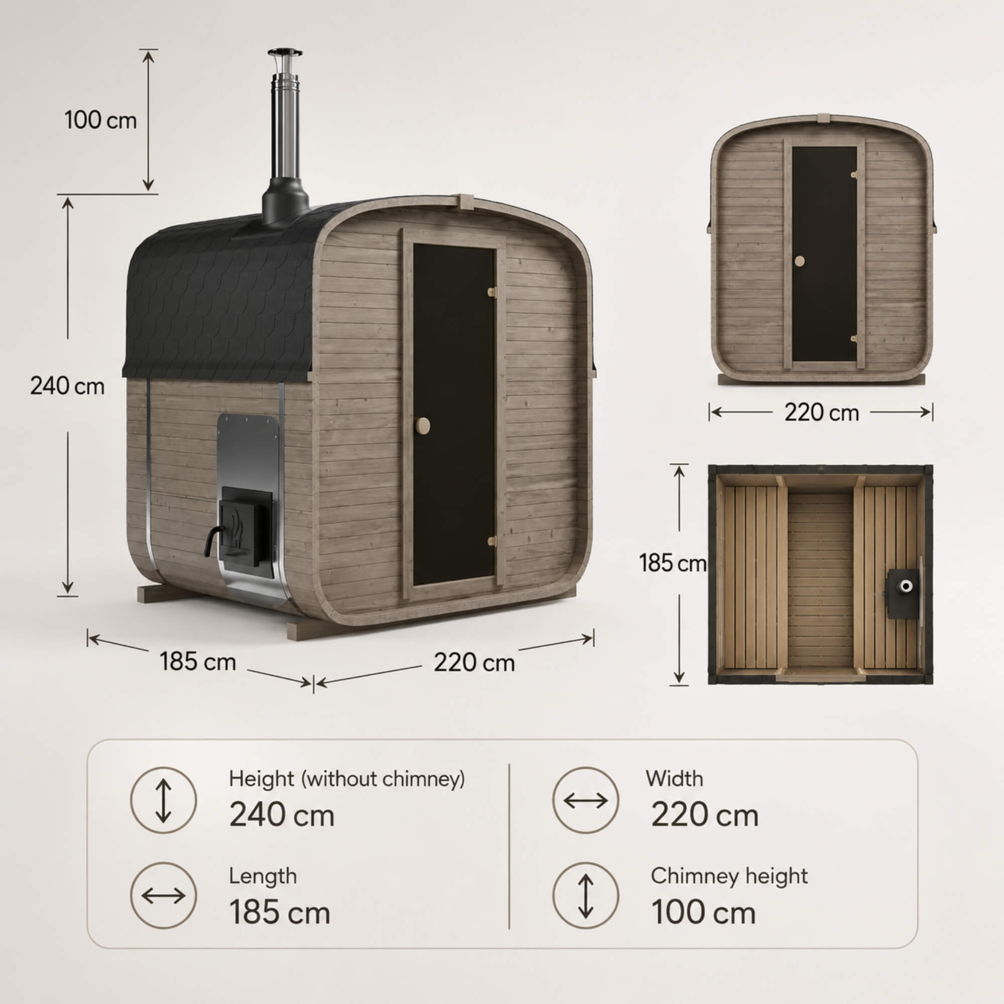Mini-Quadro-Sauna 1,8 m